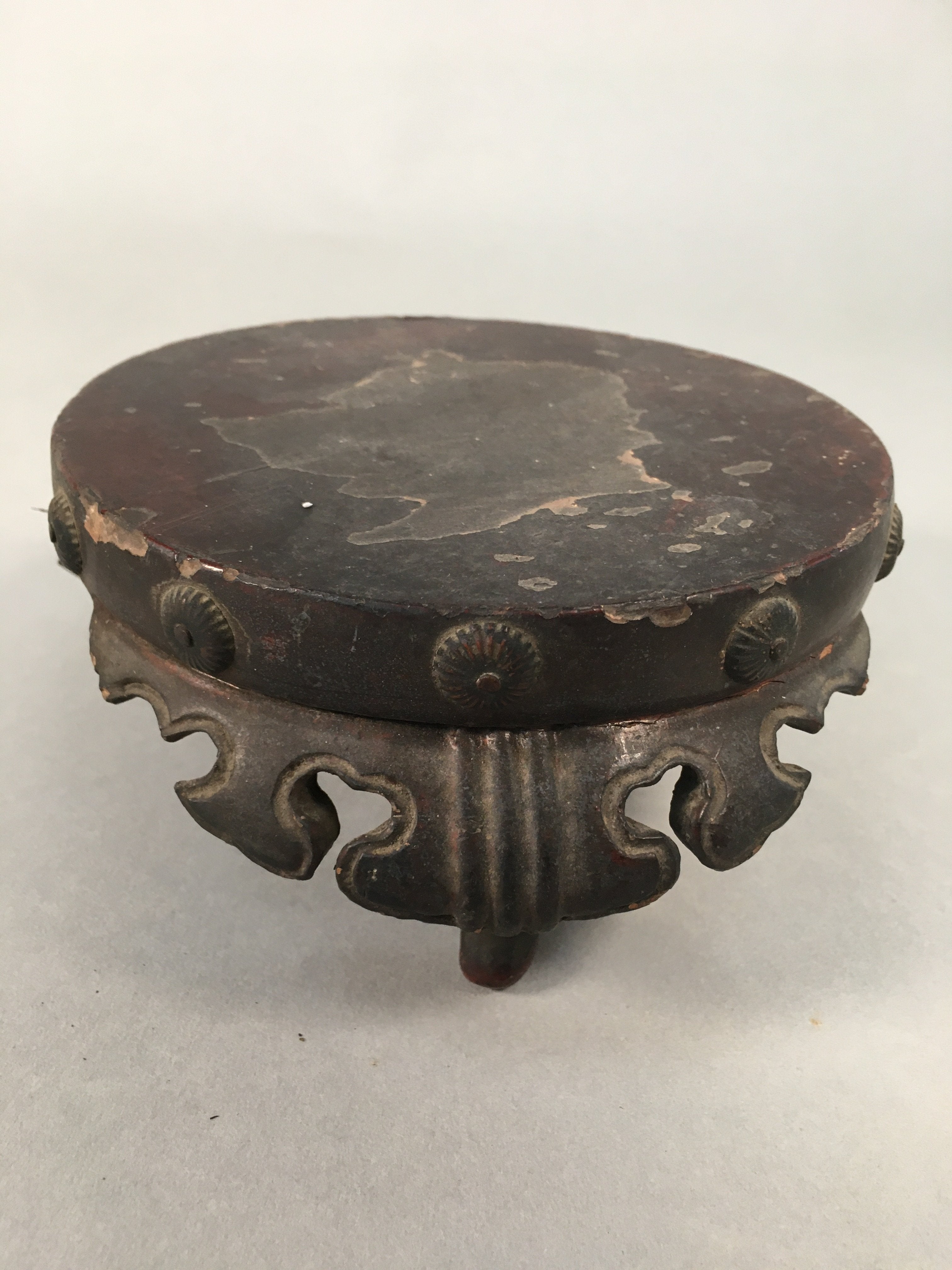 Japanese Buddhist Altar Fitting Wooden Stand Incense Burner Vtg Koro BU331