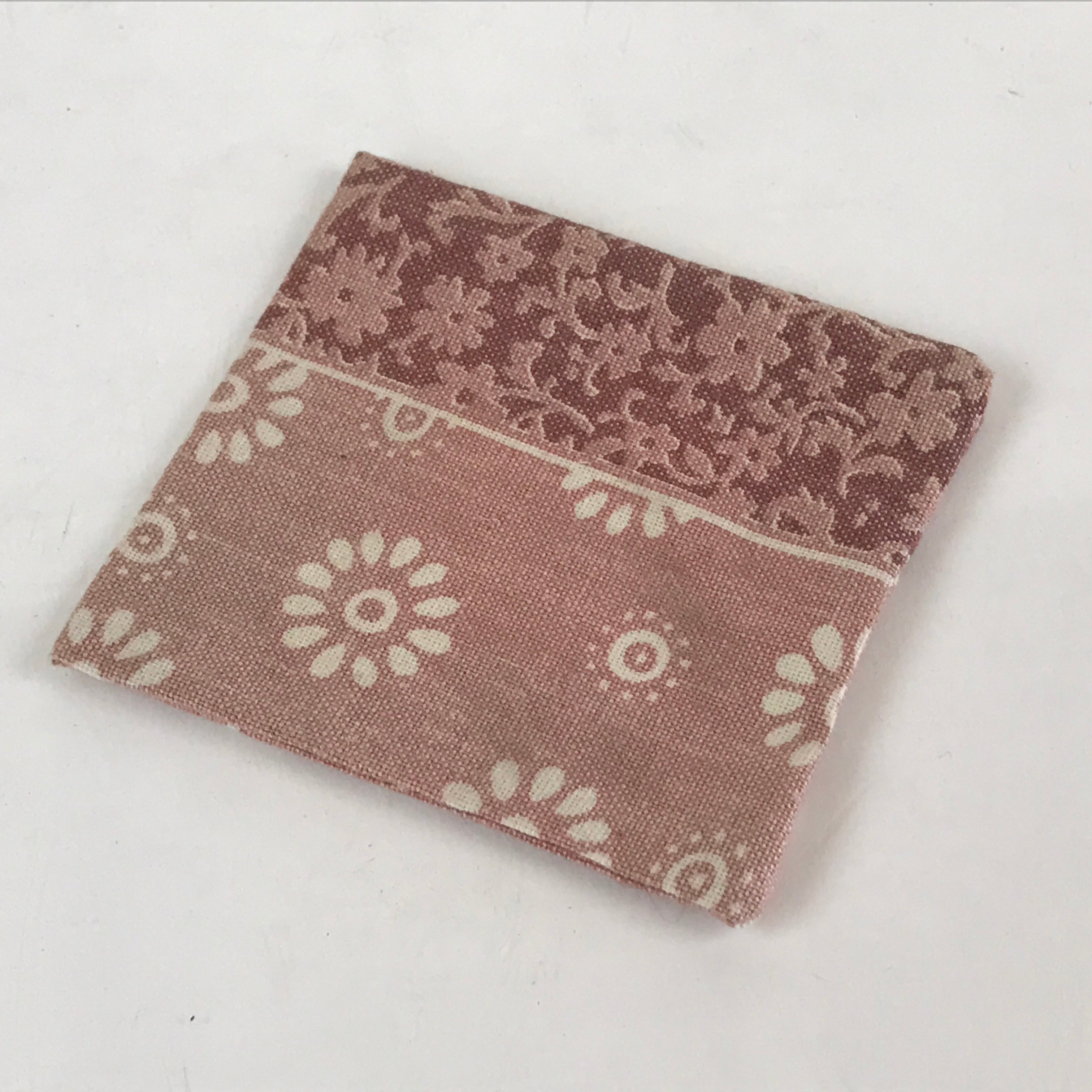 Japanese Buddhist Altar Rice Offering Cup Mat Vtg Handmade Cloth BU790
