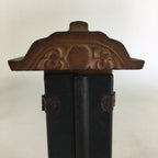 Japanese Buddhist Altar Spiritual Tablet Vtg Wood Lacquer Ihai Double Doors BU51