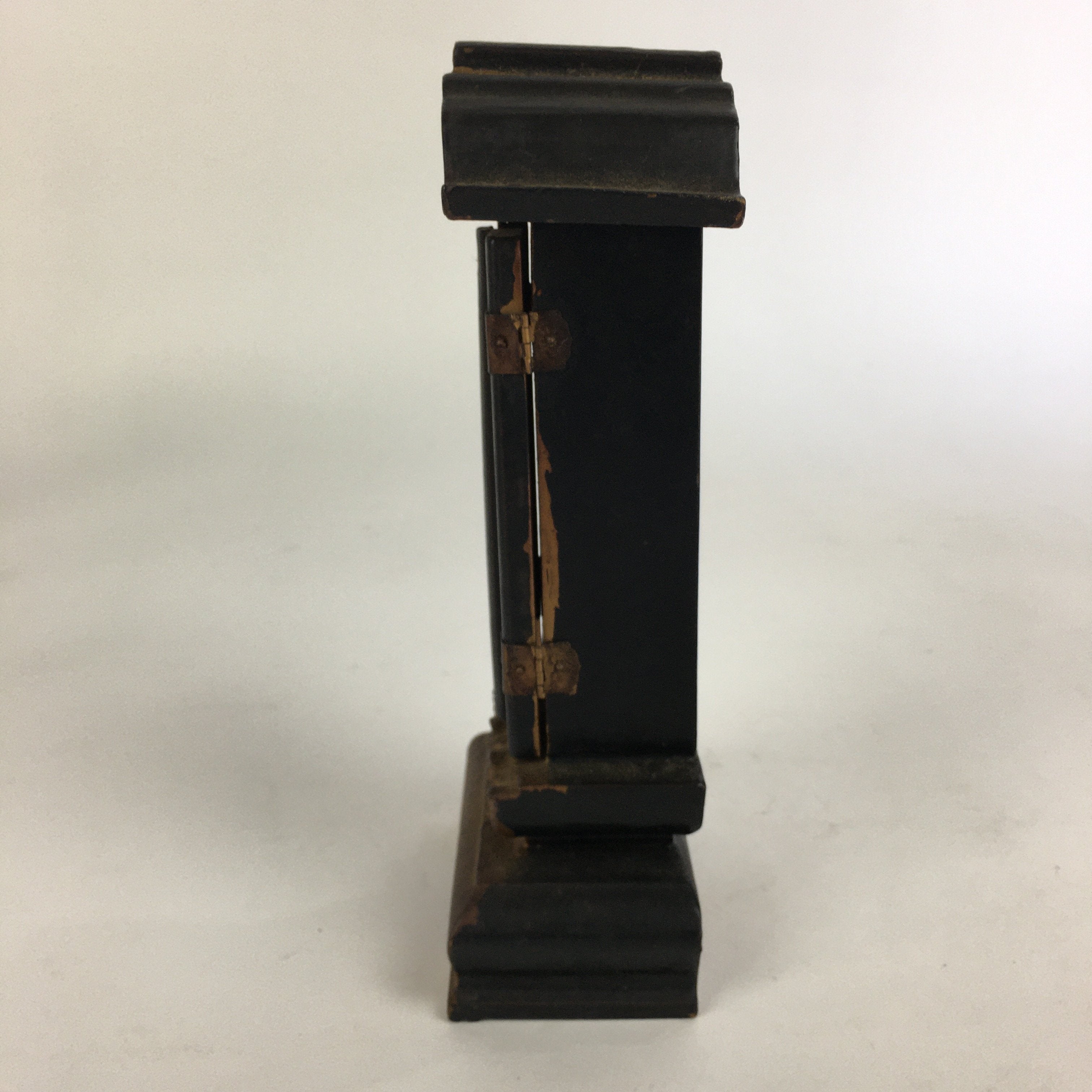 Japanese Buddhist Altar Spiritual Tablet Vtg Wood Lacquer Ihai Double Doors BU51