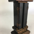 Japanese Buddhist Altar Spiritual Tablet Vtg Wood Lacquer Ihai Double Doors BU51