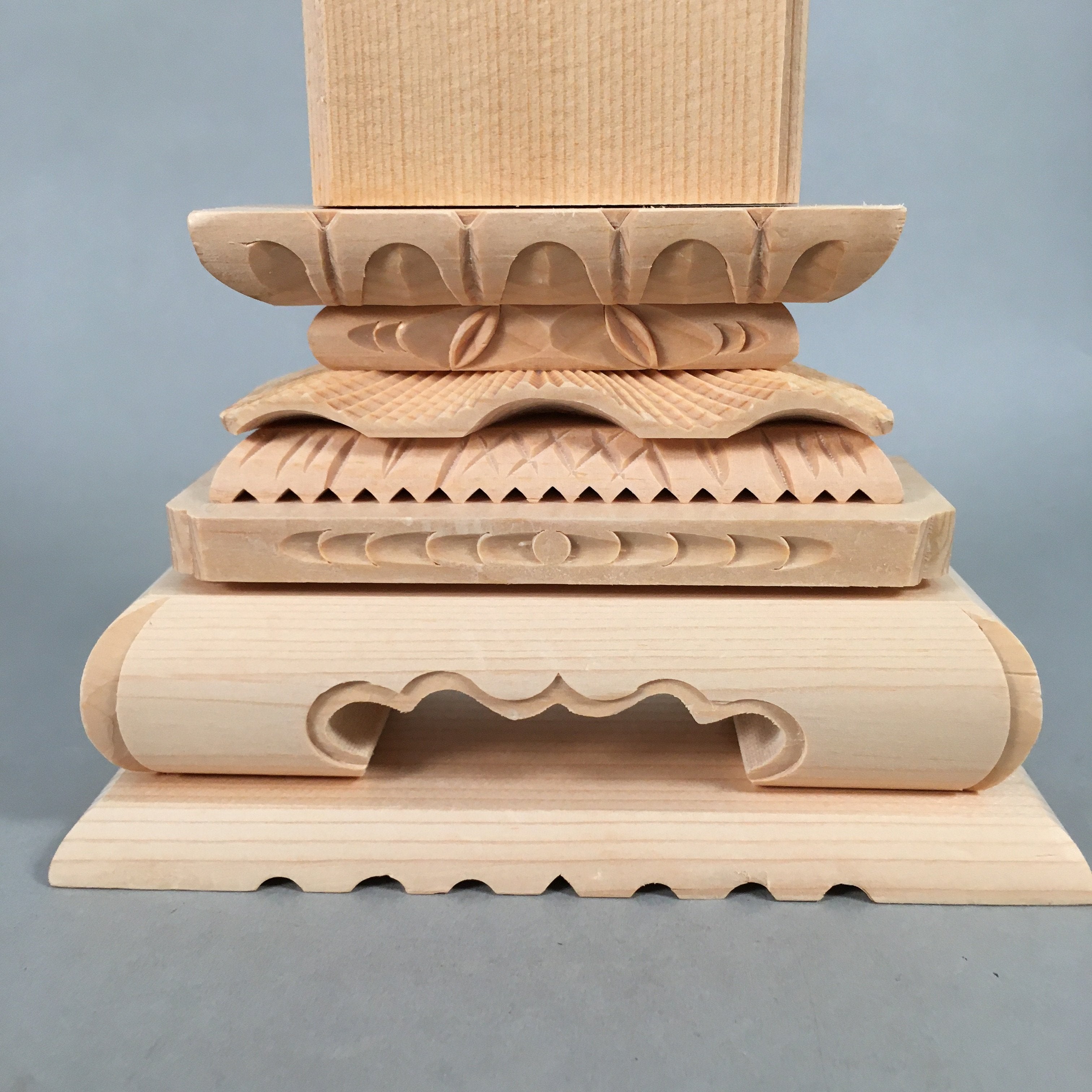 Japanese Buddhist Altar Spiritual Tablet Wood Unused Blank Ihai BU350
