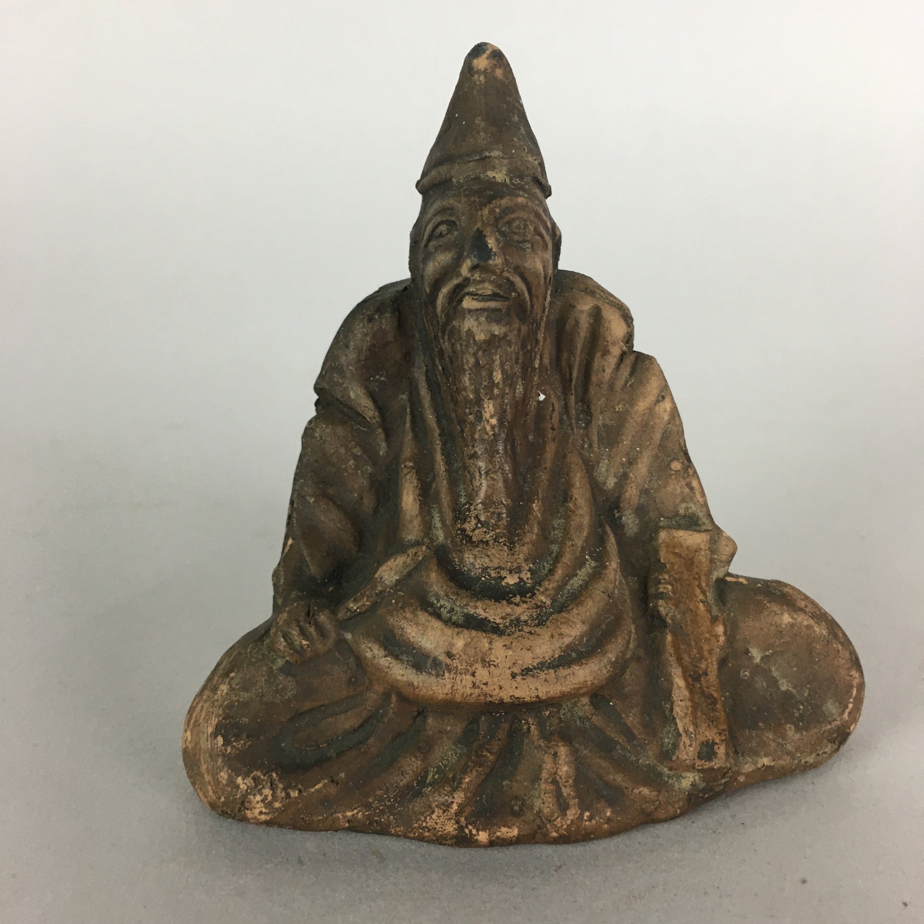 Japanese Buddhist Altar Statue Vtg Man Figure Ornament Okimono BD626