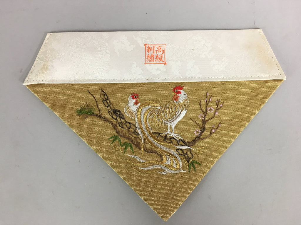 Japanese Buddhist Altar Table Cloth 27.5cm Uchishiki Gold Chicken Kyozukue BU406