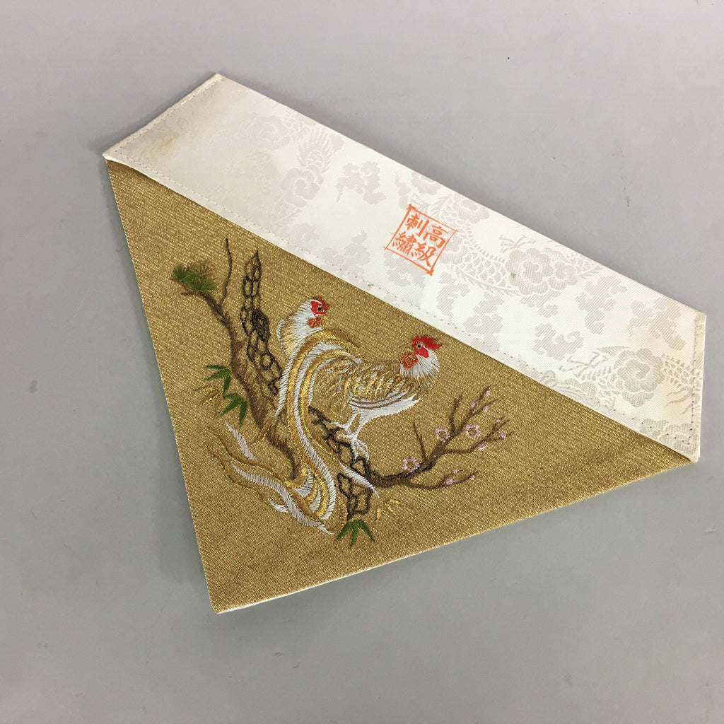 Japanese Buddhist Altar Table Cloth 27.5cm Uchishiki Gold Chicken Kyozukue BU406