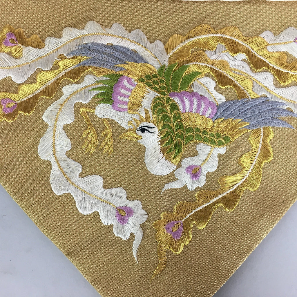 Japanese Buddhist Altar Table Cloth 41.5cm Uchishiki Gold Peacock Kyozukue BU421