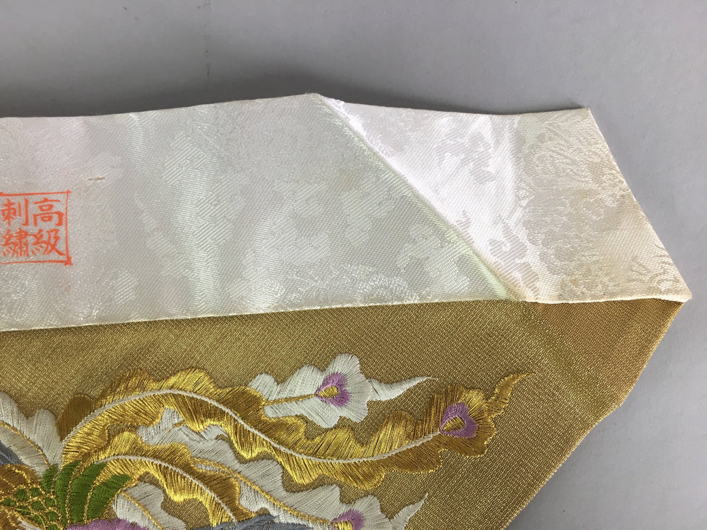 Japanese Buddhist Altar Table Cloth 41.5cm Uchishiki Gold Peacock Kyozukue BU421