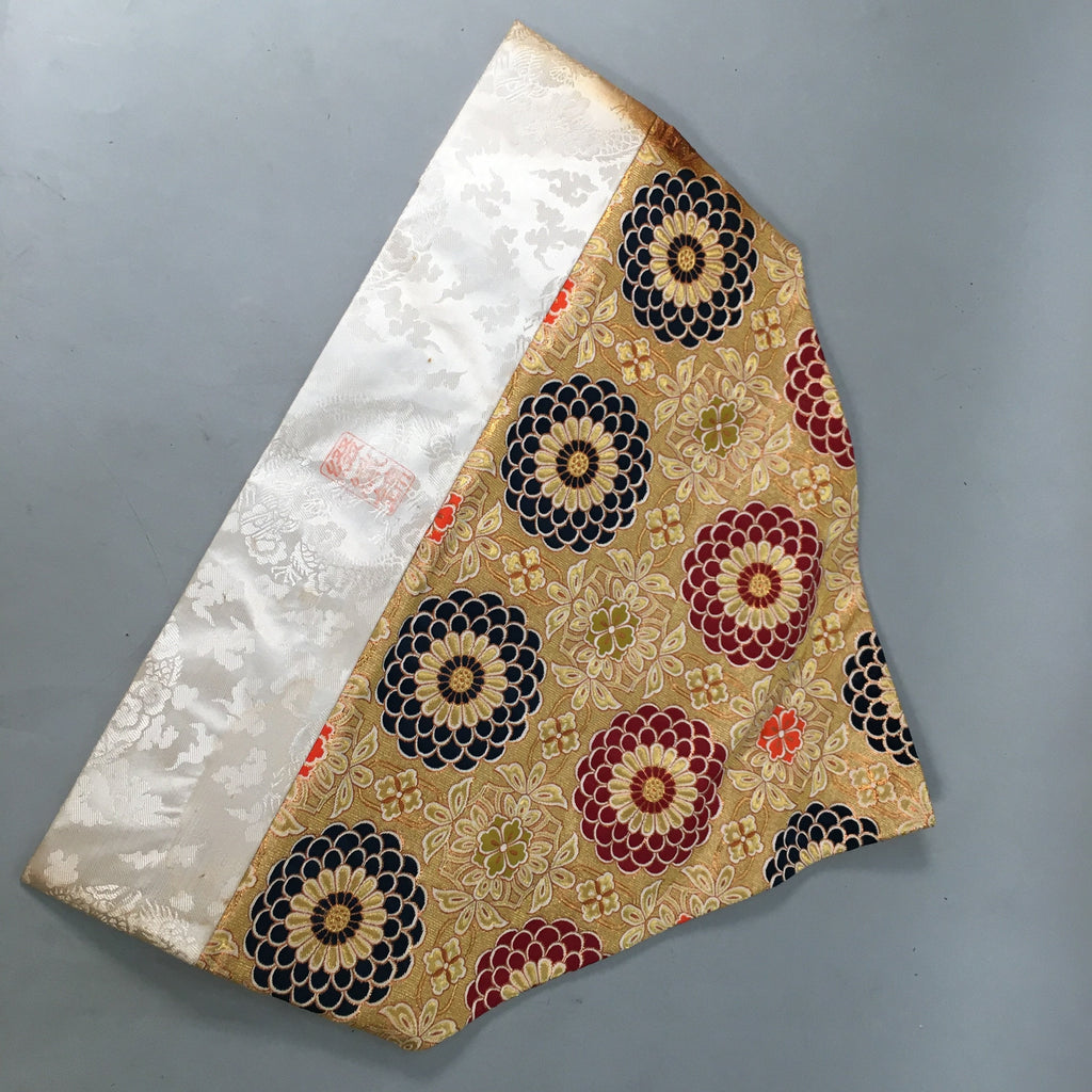 Japanese Buddhist Altar Table Cloth 63cm Uchishiki Gold Floral Kyozukue BU216