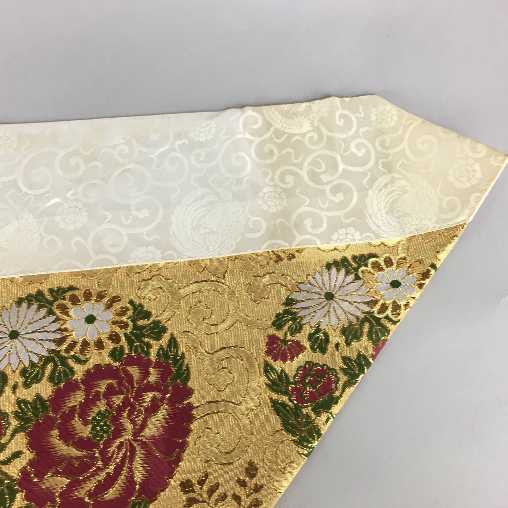 Japanese Buddhist Altar Table Cloth 69.5cm Uchishiki Gold Floral Kyozukue BU399