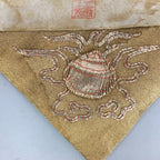 Japanese Buddhist Altar Table Cloth Vtg 23cm Uchishiki Gold Shell Kyozukue BU411