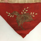 Japanese Buddhist Altar Table Cloth Vtg 30cm Uchishiki Red Flower Kyozukue BU460
