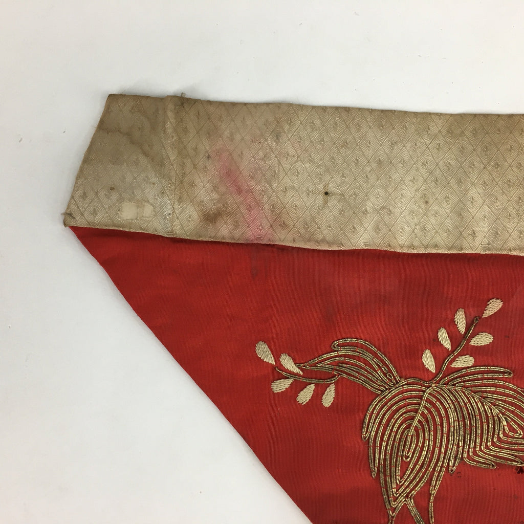 Japanese Buddhist Altar Table Cloth Vtg 30cm Uchishiki Red Flower Kyozukue BU460