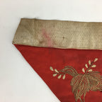 Japanese Buddhist Altar Table Cloth Vtg 30cm Uchishiki Red Flower Kyozukue BU460