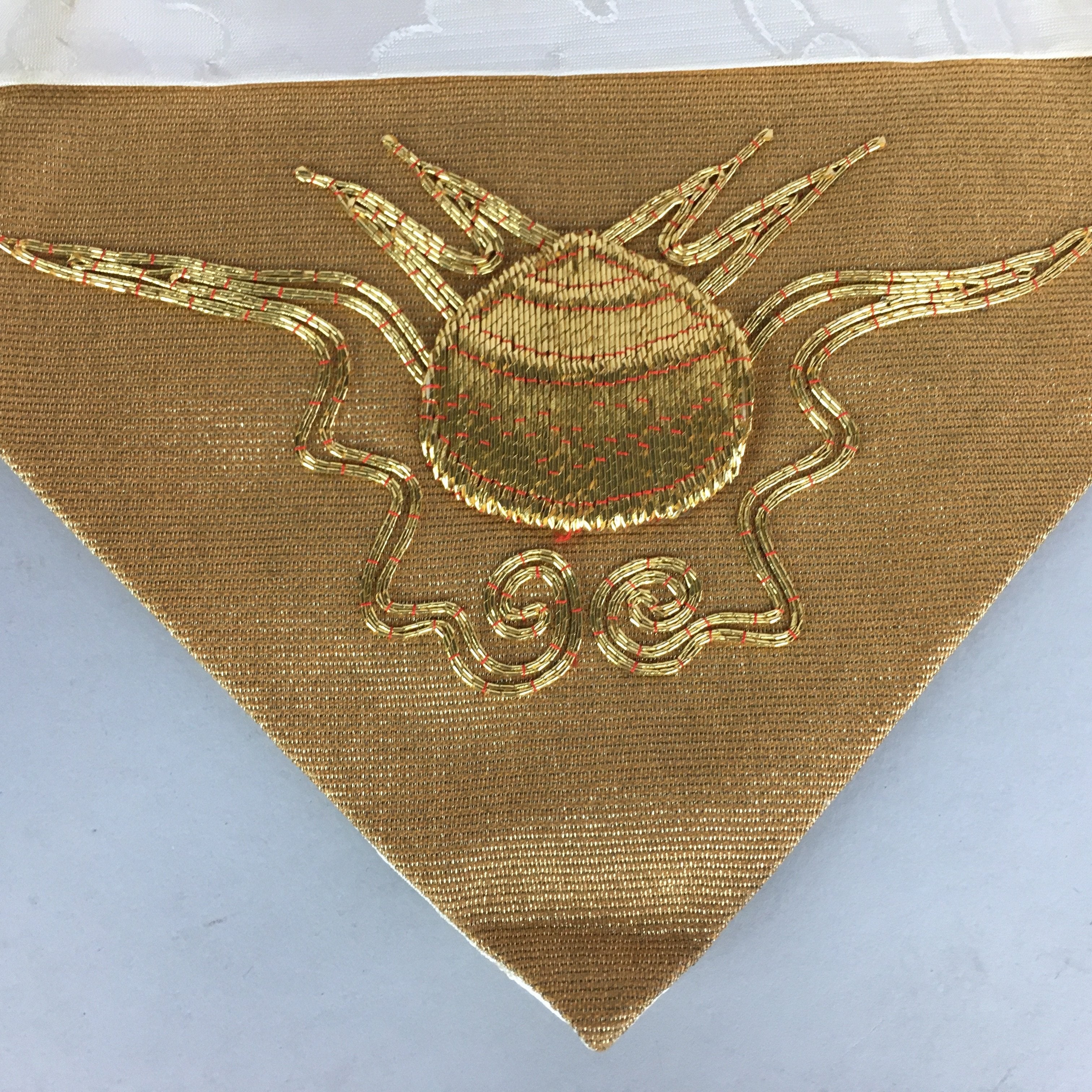 Japanese Buddhist Altar Table Cloth Vtg 31cm Uchishiki Gold Shell Kyozukue BU420