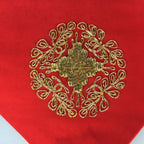 Japanese Buddhist Altar Table Cloth Vtg 31cm Uchishiki Red Kyozukue BU422