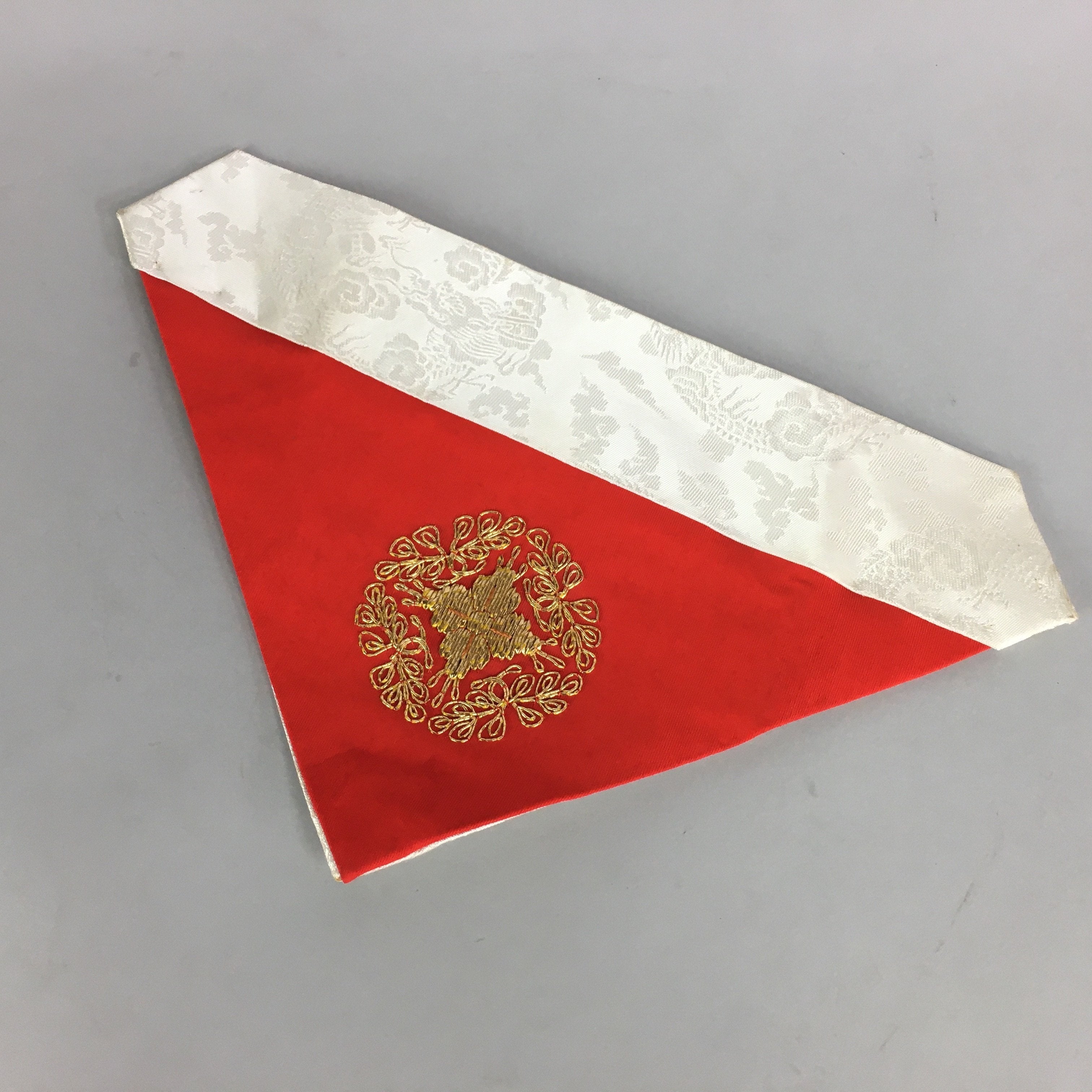 Japanese Buddhist Altar Table Cloth Vtg 31cm Uchishiki Red Kyozukue BU422