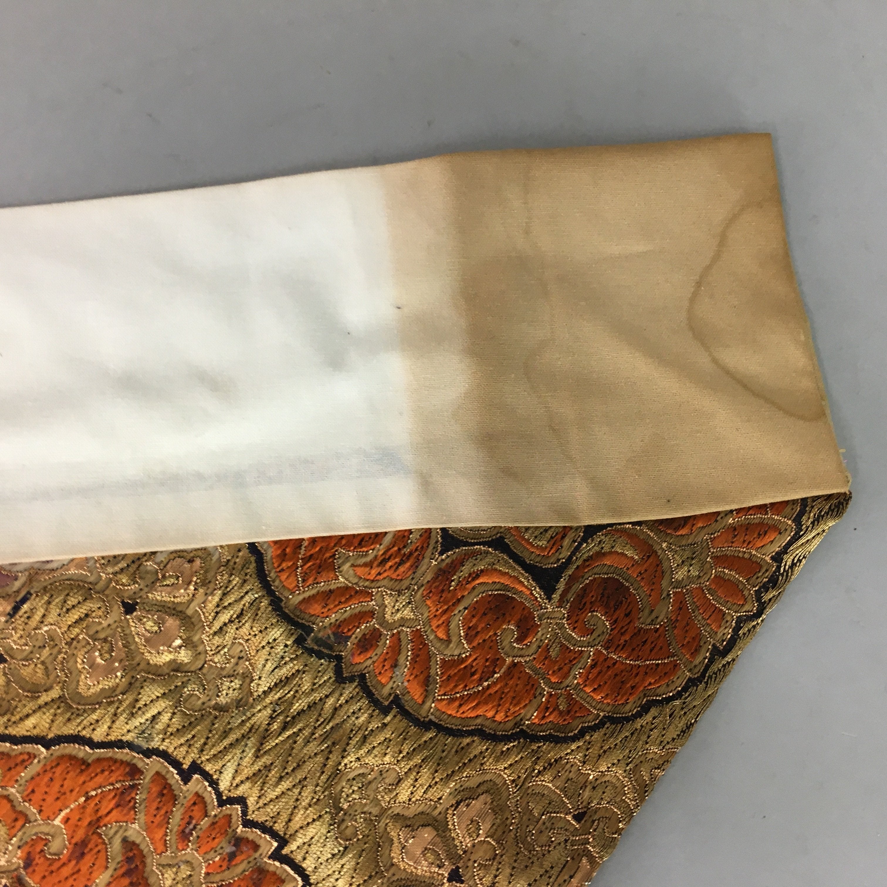 Japanese Buddhist Altar Table Cloth Vtg 39cm Uchishiki Kyozukue Embroidery BU43