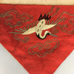 Japanese Buddhist Altar Table Cloth Vtg 40cm Uchishiki Red Crane Kyozukue BU423