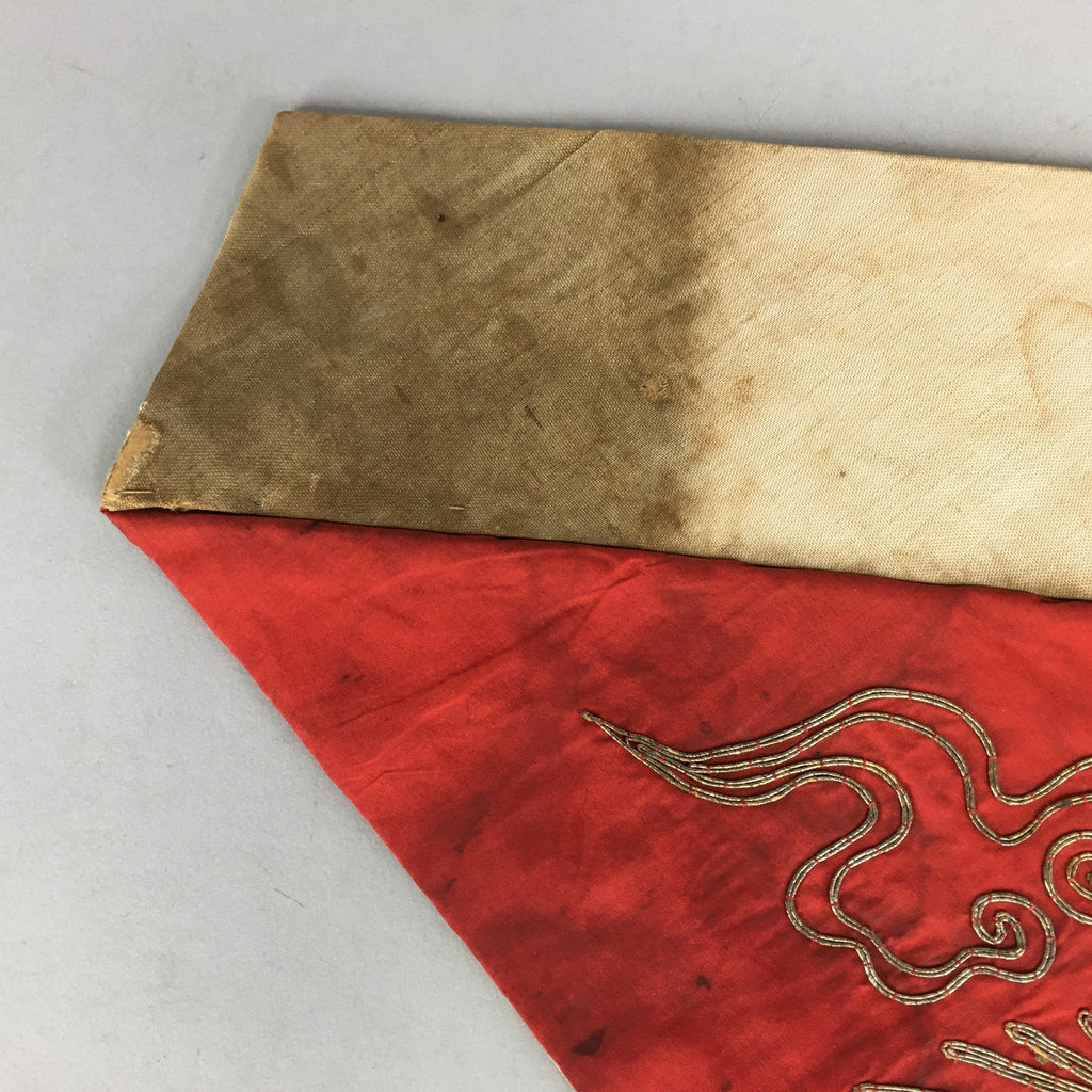 Japanese Buddhist Altar Table Cloth Vtg 40cm Uchishiki Red Crane Kyozukue BU423
