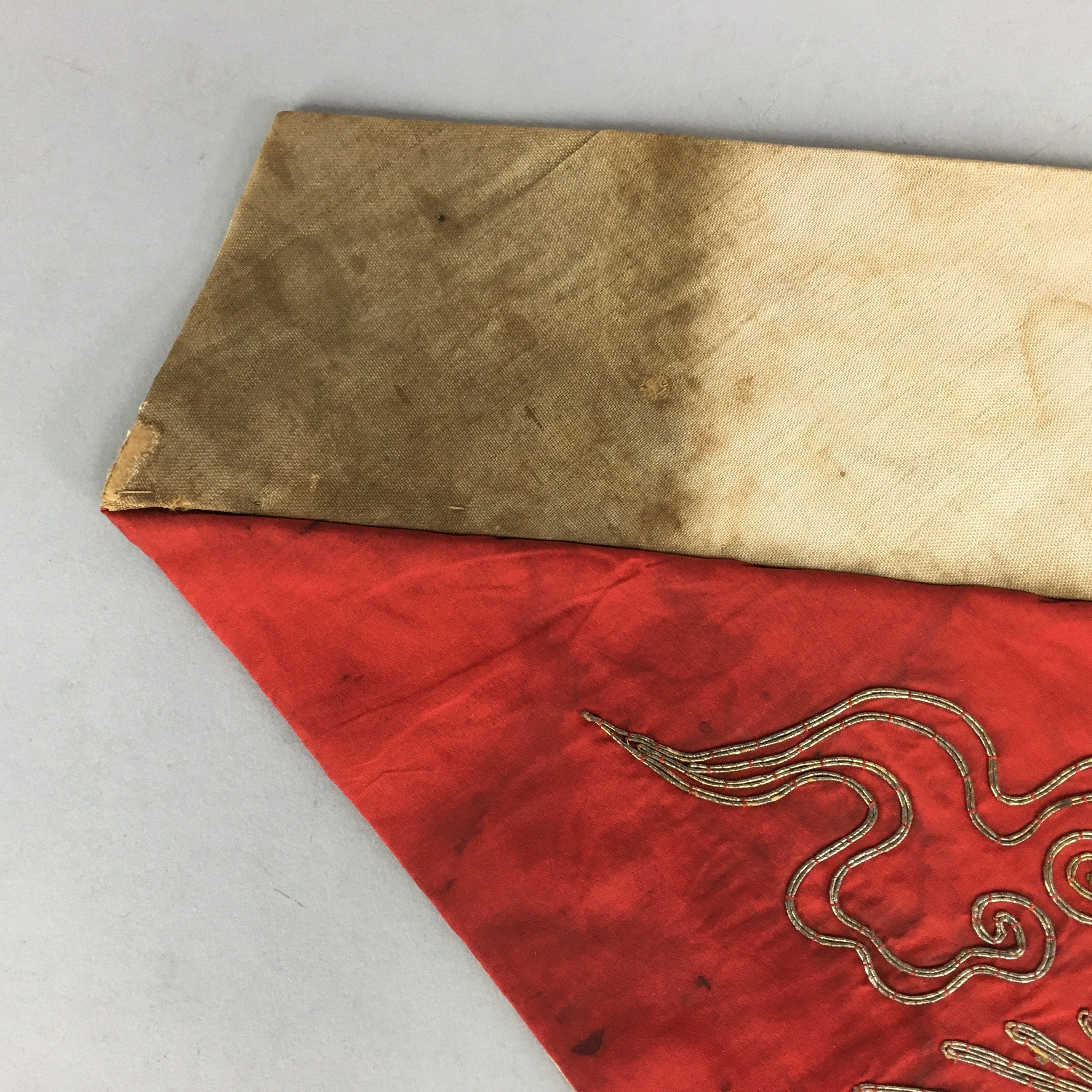 Japanese Buddhist Altar Table Cloth Vtg 40cm Uchishiki Red Crane Kyozukue BU423