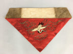 Japanese Buddhist Altar Table Cloth Vtg 40cm Uchishiki Red Crane Kyozukue BU423