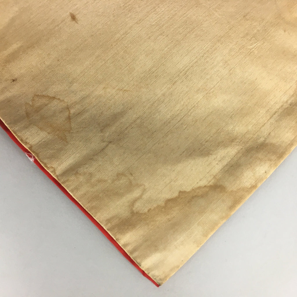 Japanese Buddhist Altar Table Cloth Vtg 40cm Uchishiki Red Crane Kyozukue BU423