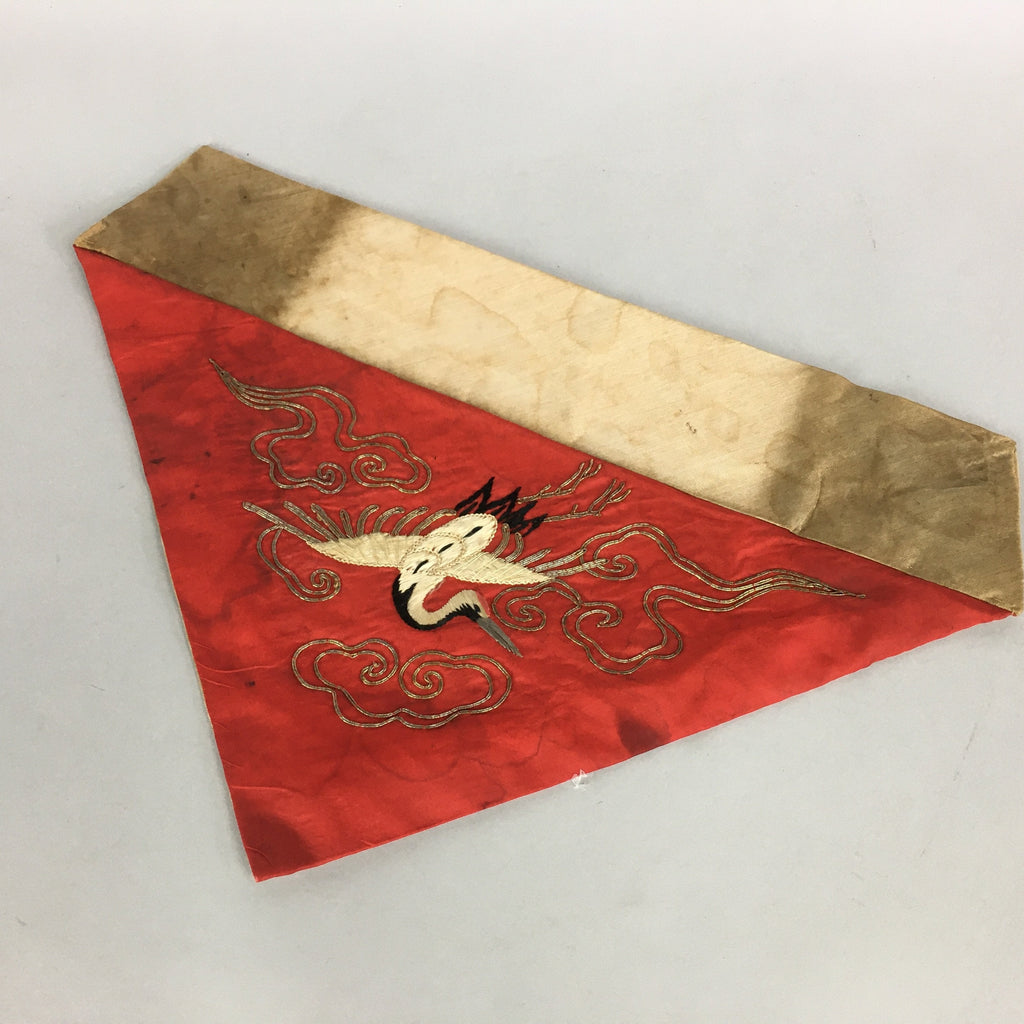 Japanese Buddhist Altar Table Cloth Vtg 40cm Uchishiki Red Crane Kyozukue BU423