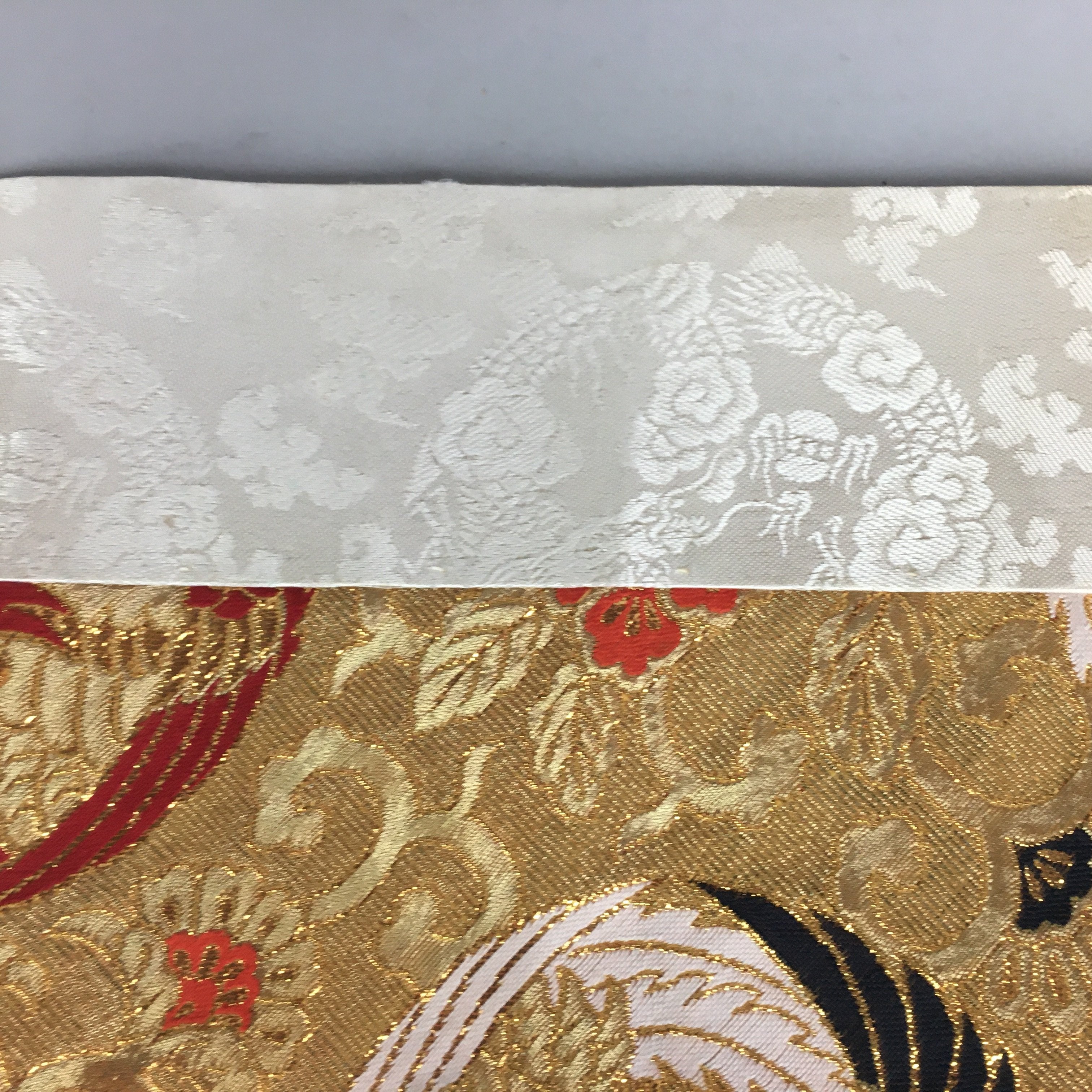 Japanese Buddhist Altar Table Cloth Vtg 41cm Uchishiki Gold Bird Kyozukue BU424
