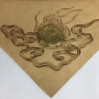 Japanese Buddhist Altar Table Cloth Vtg 46cm Uchishiki Gold Shell Kyozukue BU458
