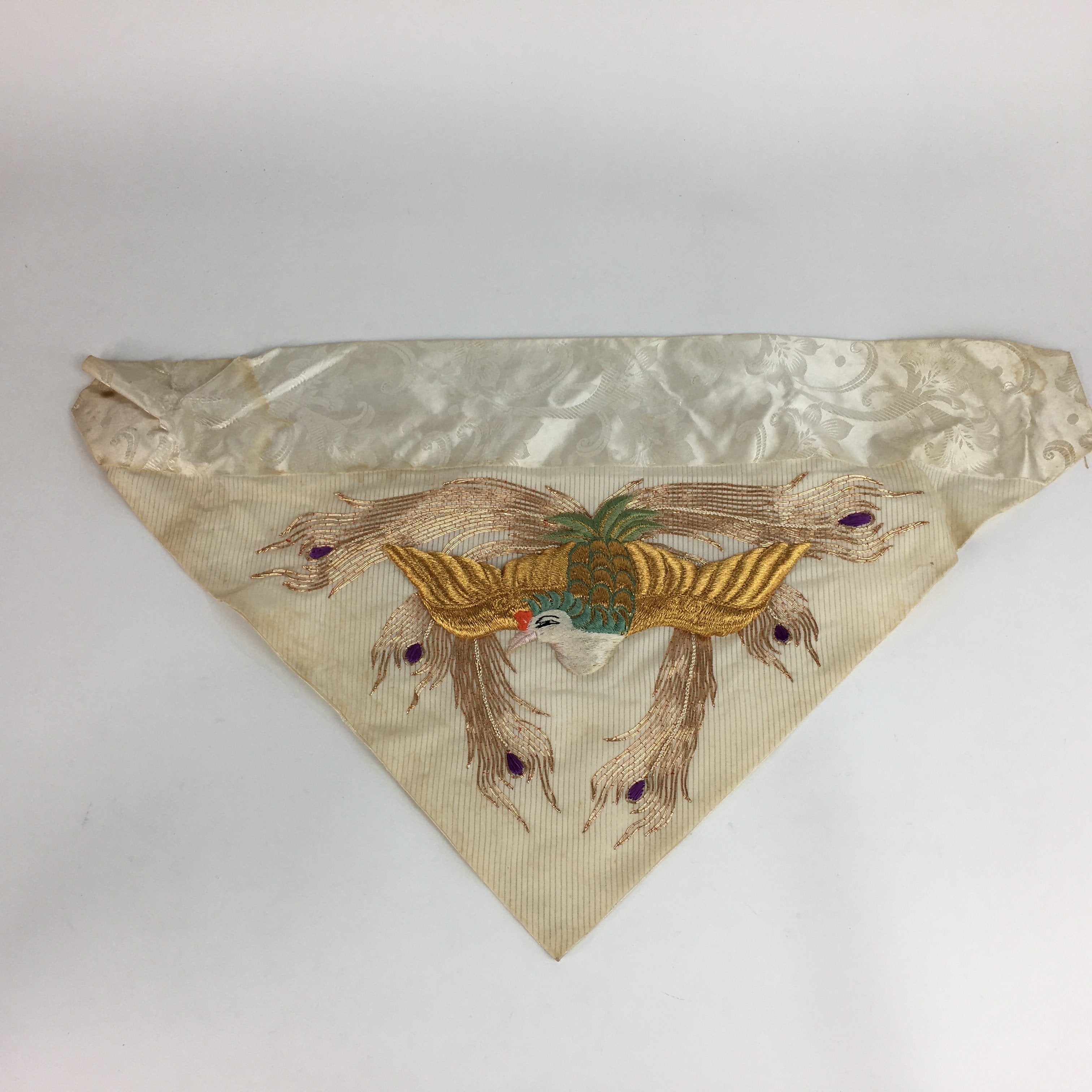 Japanese Buddhist Altar Table Cloth Vtg 66cm Uchishiki Peacock Kyozukue BU465