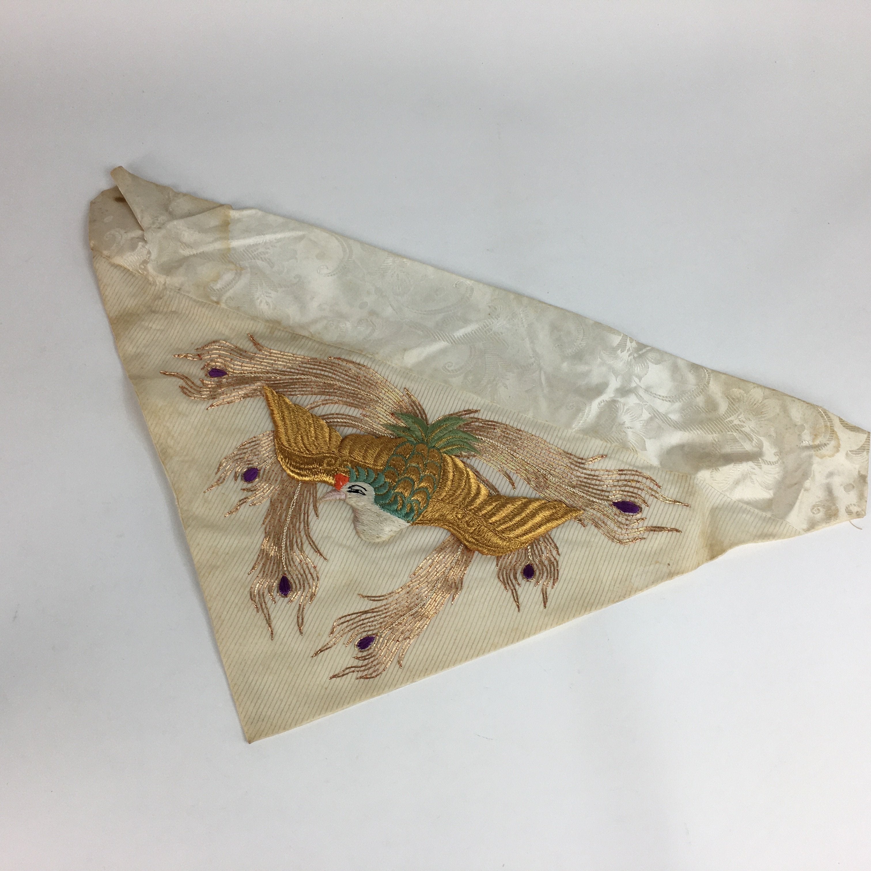 Japanese Buddhist Altar Table Cloth Vtg 66cm Uchishiki Peacock Kyozukue BU465