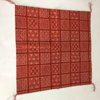 Japanese Buddhist Altar Table Cloth Vtg Square Red Flower Kyozukue BU636
