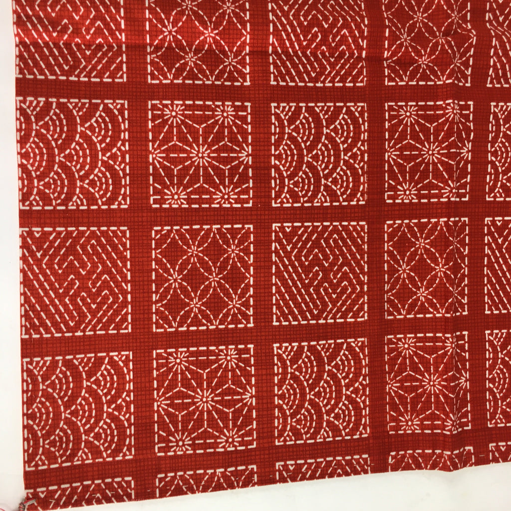 Japanese Buddhist Altar Table Cloth Vtg Square Red Flower Kyozukue BU636
