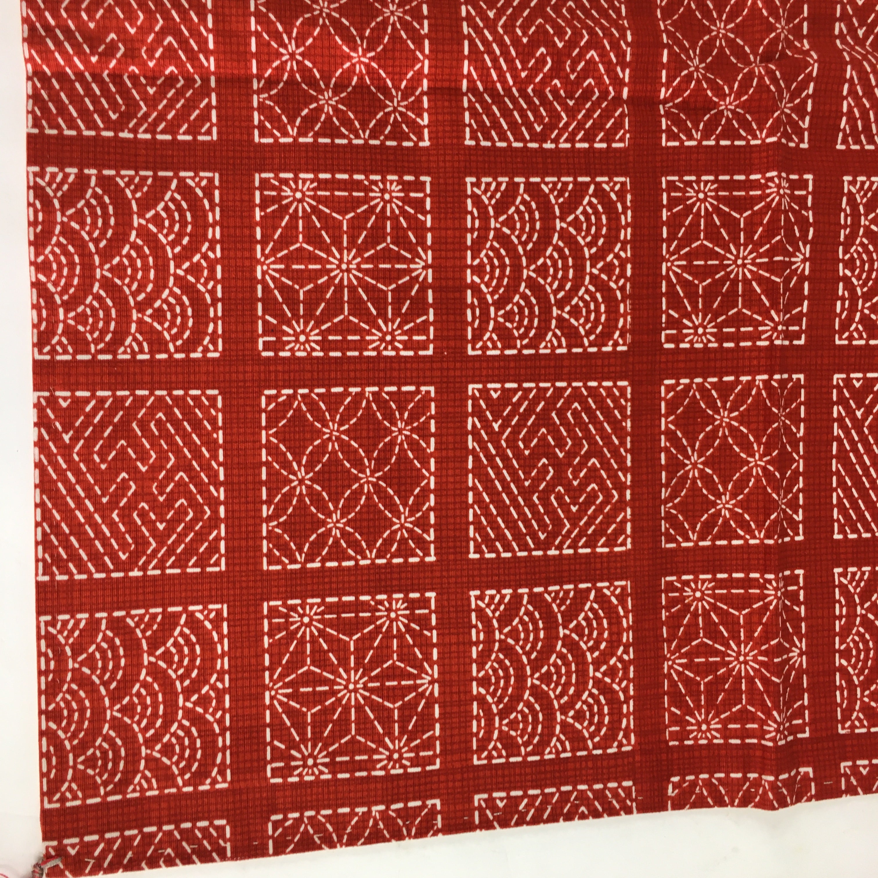 Japanese Buddhist Altar Table Cloth Vtg Square Red Flower Kyozukue BU636