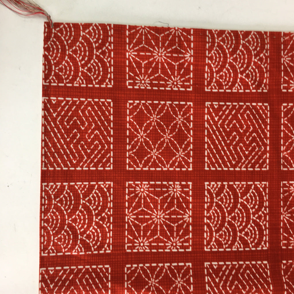 Japanese Buddhist Altar Table Cloth Vtg Square Red Flower Kyozukue BU636