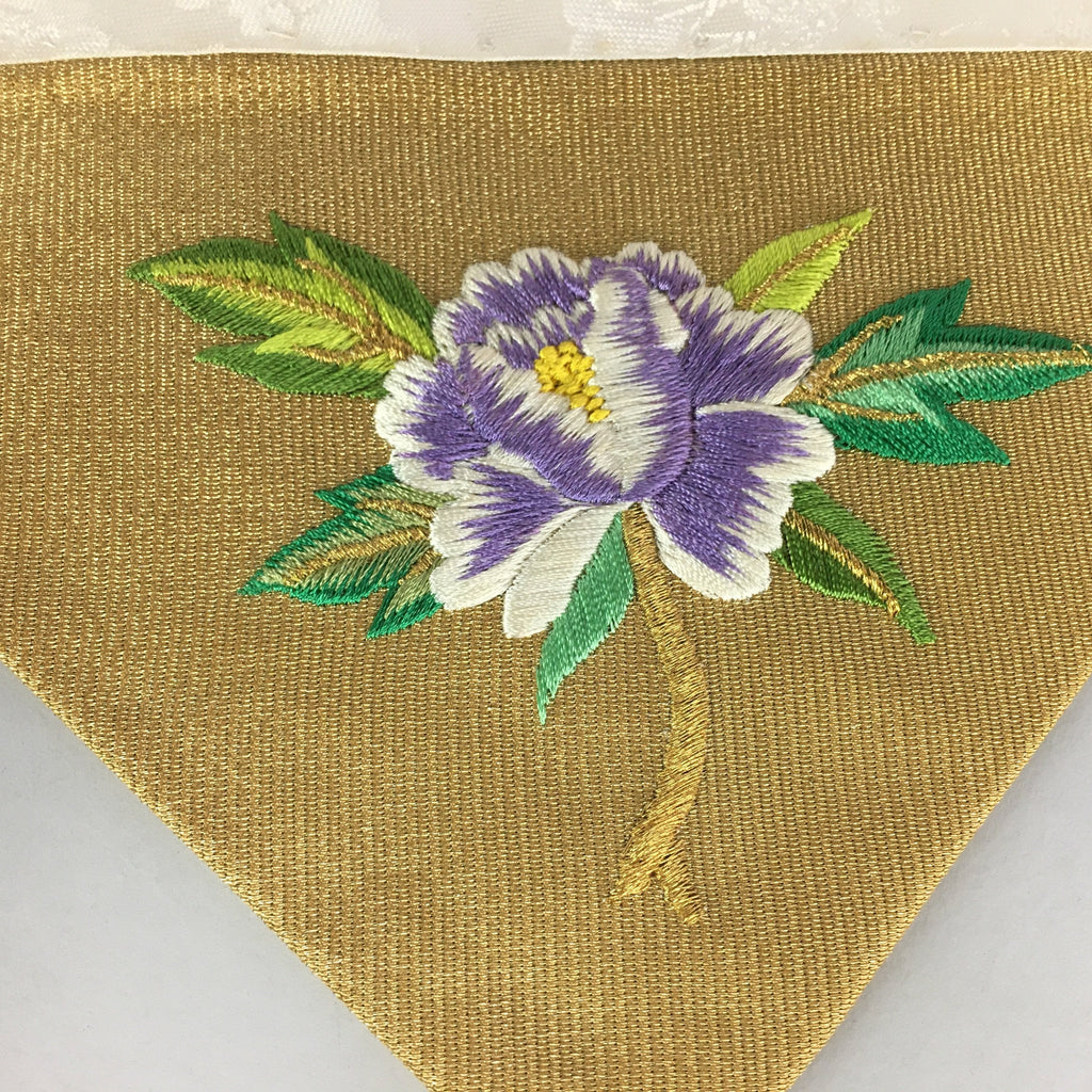 Japanese Buddhist Altar Table Cloth Vtg Uchishiki Gold Flower Kyozukue BU401