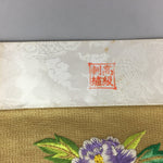 Japanese Buddhist Altar Table Cloth Vtg Uchishiki Gold Flower Uwajoku BU401