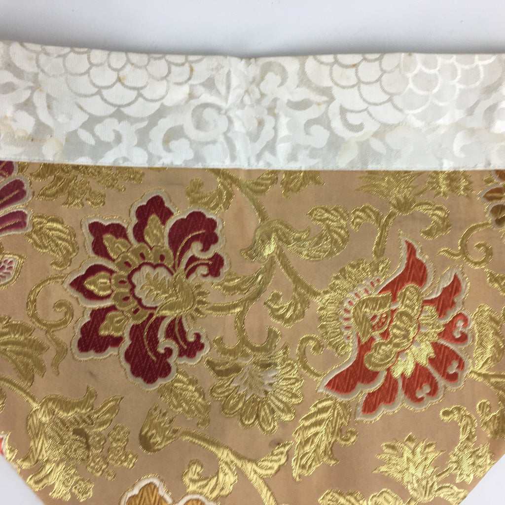 Japanese Buddhist Altar Table Cloth Vtg Uchishiki Gold Red Kyozukue BU457
