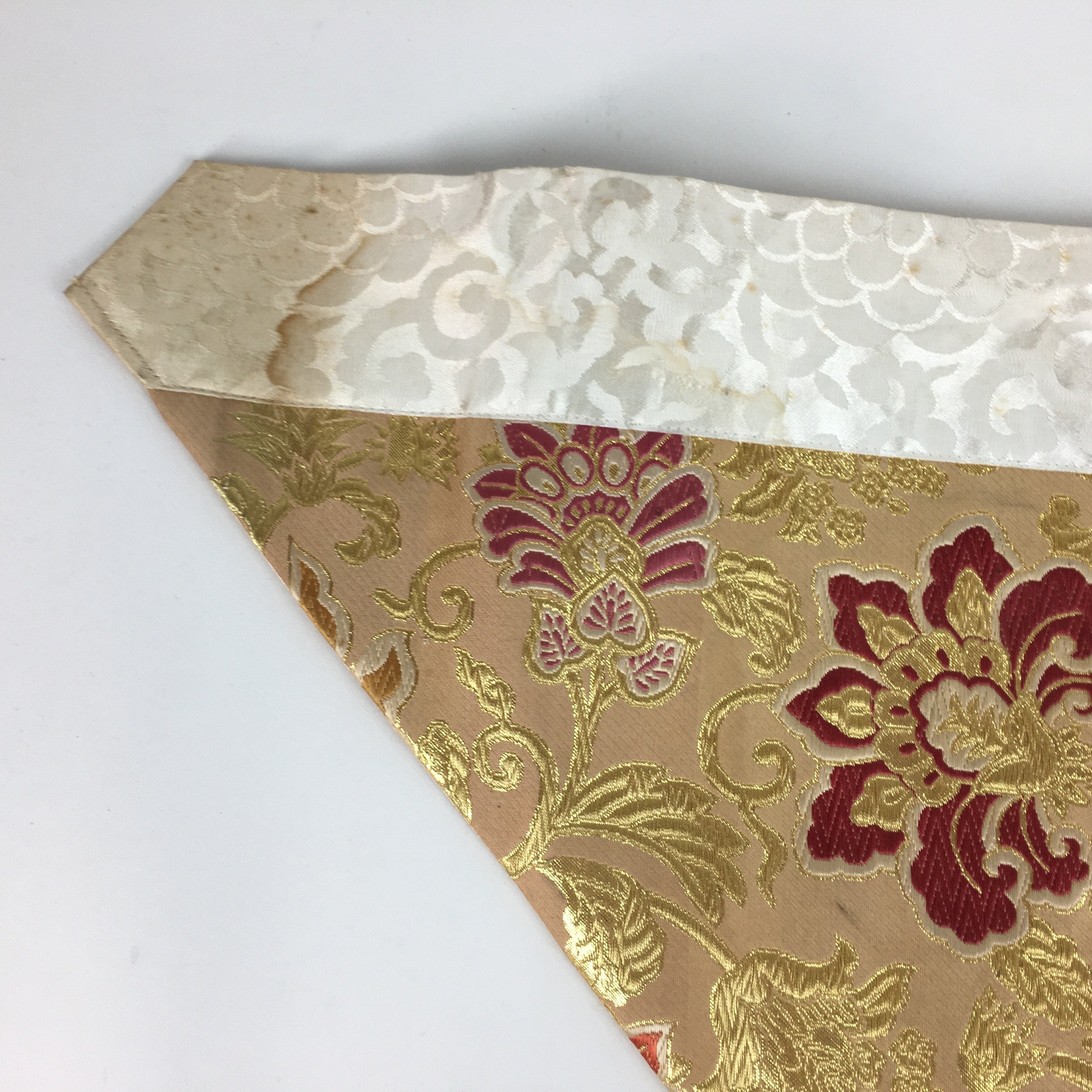 Japanese Buddhist Altar Table Cloth Vtg Uchishiki Gold Red Kyozukue BU457
