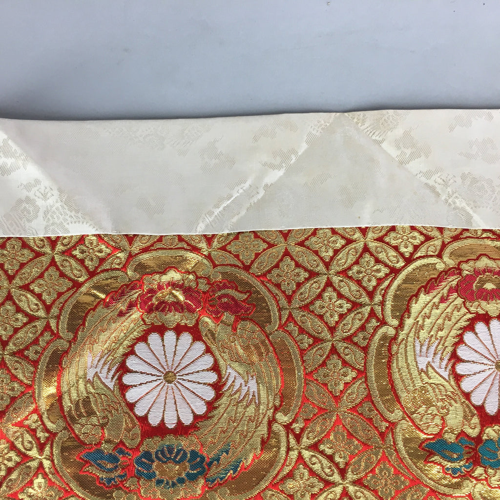 Japanese Buddhist Altar Table Cloth Vtg Uchishiki Gold RedMaejoku BU430