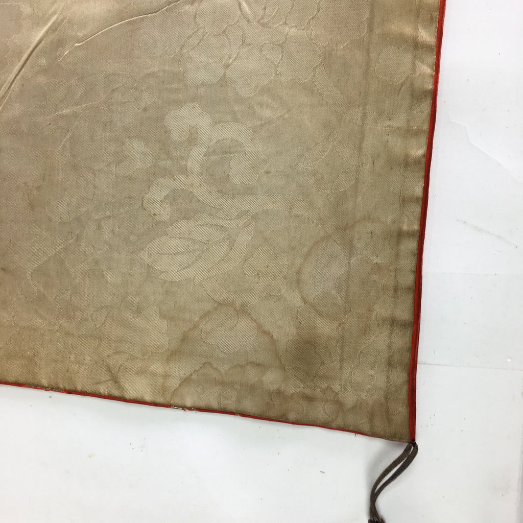 Japanese Buddhist Altar Table Cloth Vtg Uchishiki Square Saidan Gold Flower BU63