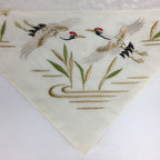 Japanese Buddhist Altar Table Cloth Vtg Uchishiki White Crane Maejoku BU463