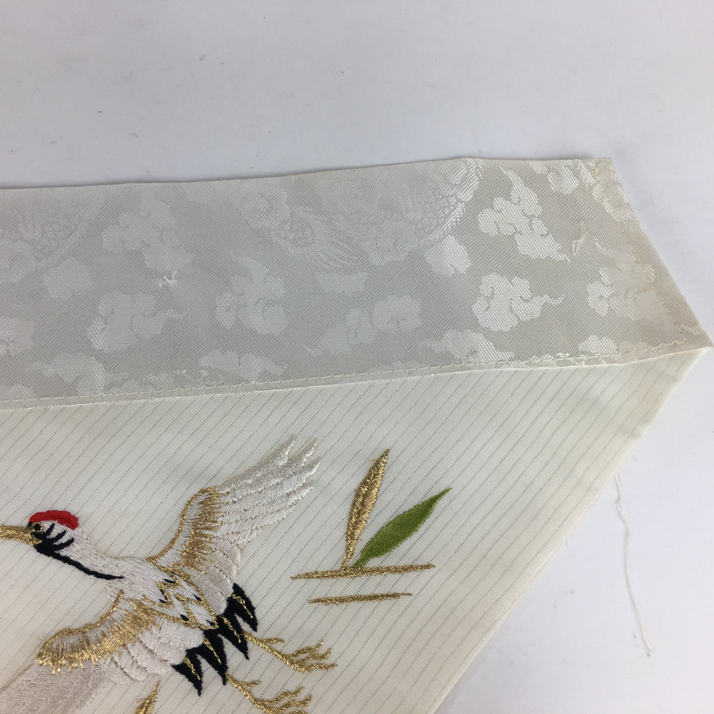 Japanese Buddhist Altar Table Cloth Vtg Uchishiki White Crane Maejoku BU463