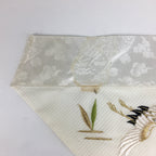 Japanese Buddhist Altar Table Cloth Vtg Uchishiki White Crane Maejoku BU463