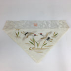 Japanese Buddhist Altar Table Cloth Vtg Uchishiki White Crane Maejoku BU463