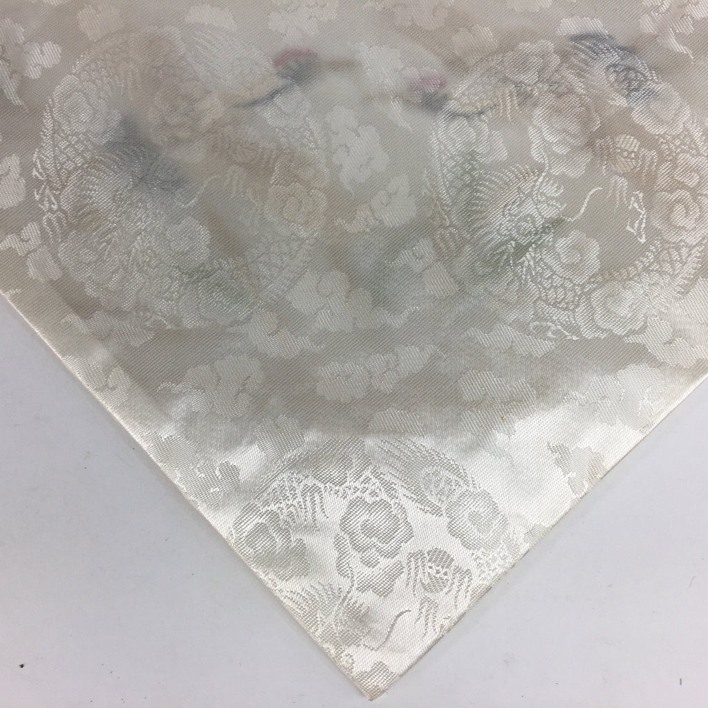 Japanese Buddhist Altar Table Cloth Vtg Uchishiki White Crane Maejoku BU463