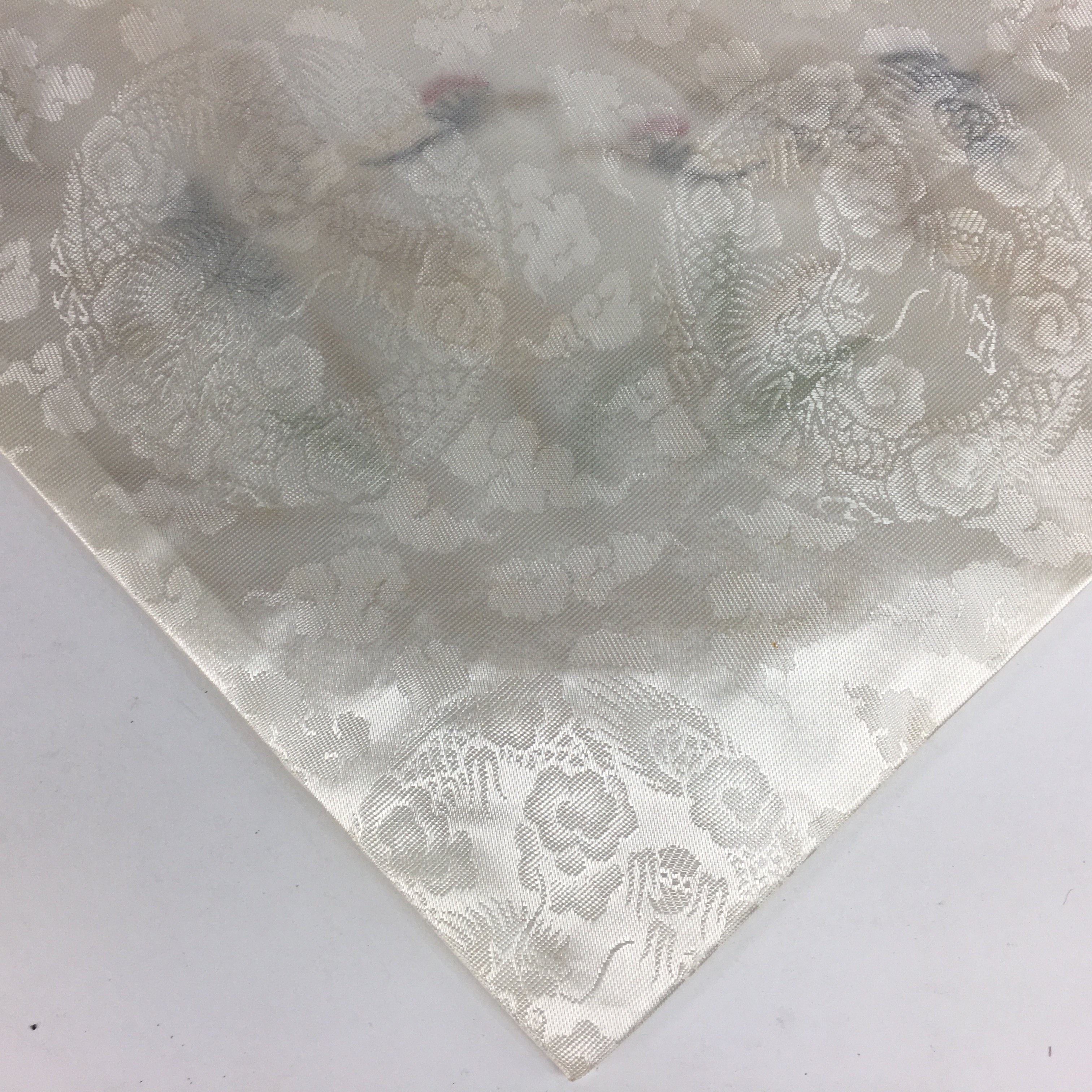 Japanese Buddhist Altar Table Cloth Vtg Uchishiki White Crane Maejoku BU463