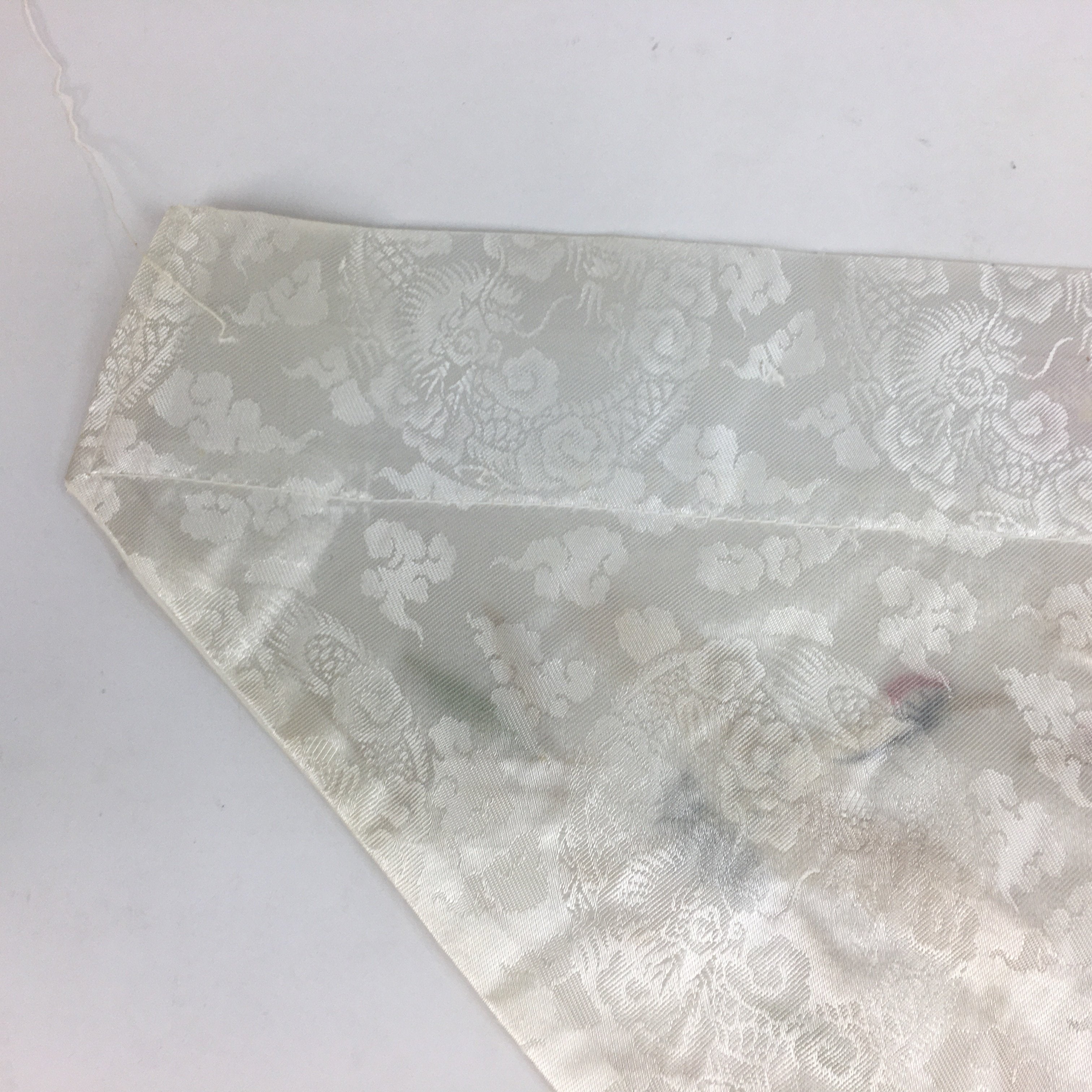 Japanese Buddhist Altar Table Cloth Vtg Uchishiki White Crane Maejoku BU463