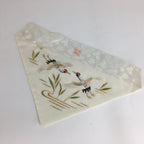 Japanese Buddhist Altar Table Cloth Vtg Uchishiki White Crane Maejoku BU463