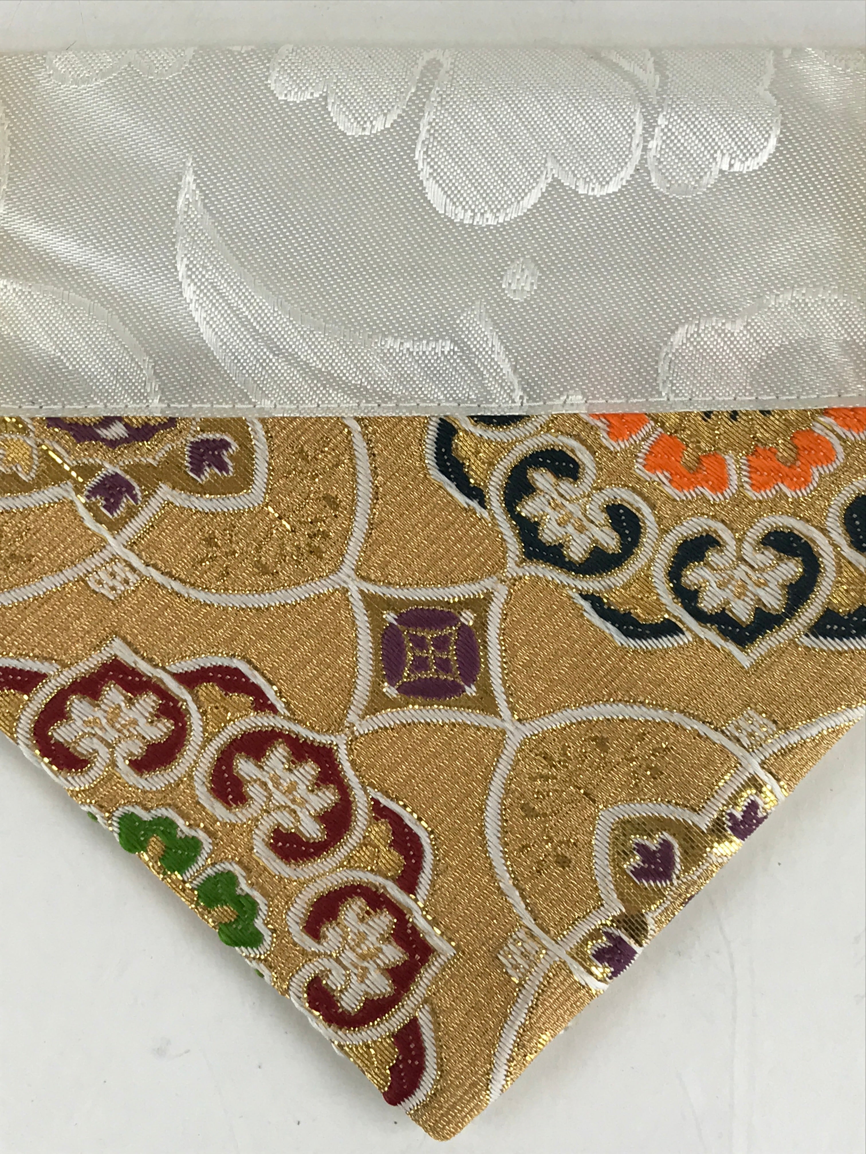 Japanese Buddhist Altar Tablecloth Uchishiki Vtg Triangle Uwajoku Maejyoku Gold